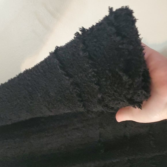 Barefoot Dreams Cozychic Boardwalk Fringe Cardigan Size Medium Black Soft Cozy - Picture 6 of 16